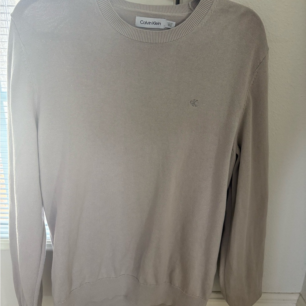 Calvin Klein Men's Light Tan Crewneck Sweater